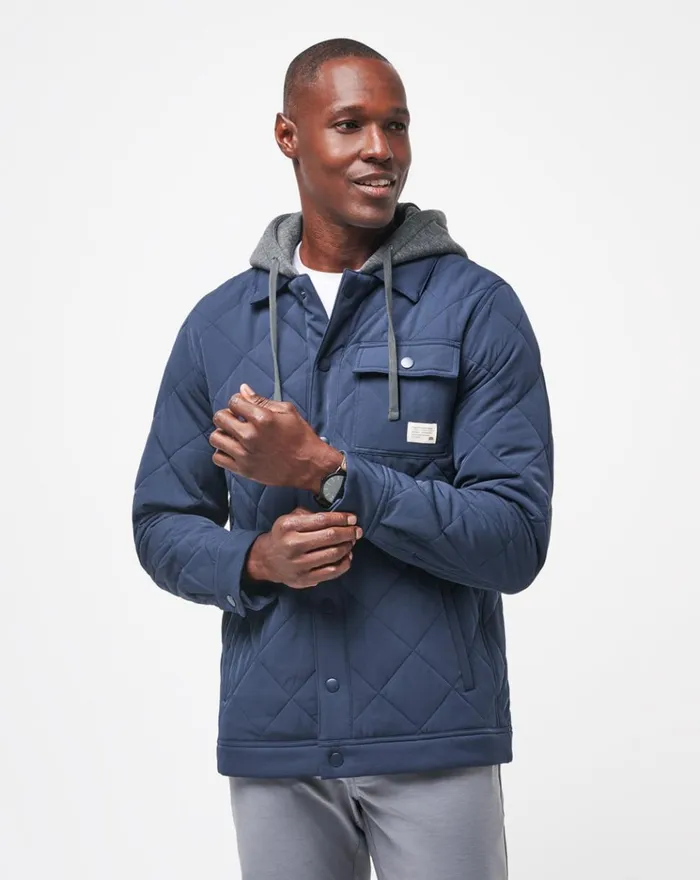 Men Jackets TravisMathew GREY WAVE FULL ZIP HOODIE Total Eclipse