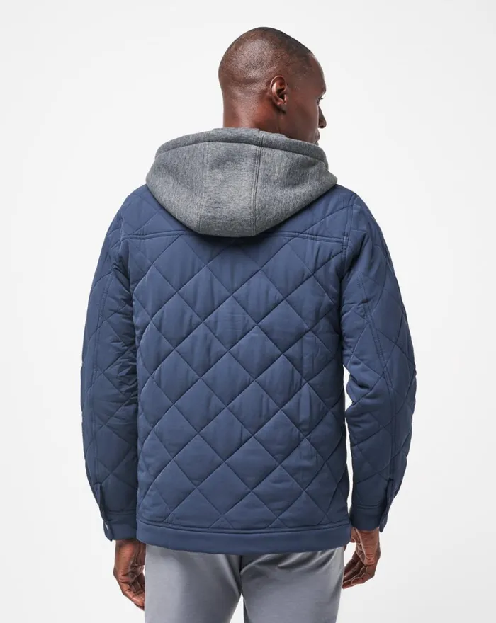 Men Jackets TravisMathew GREY WAVE FULL ZIP HOODIE Total Eclipse