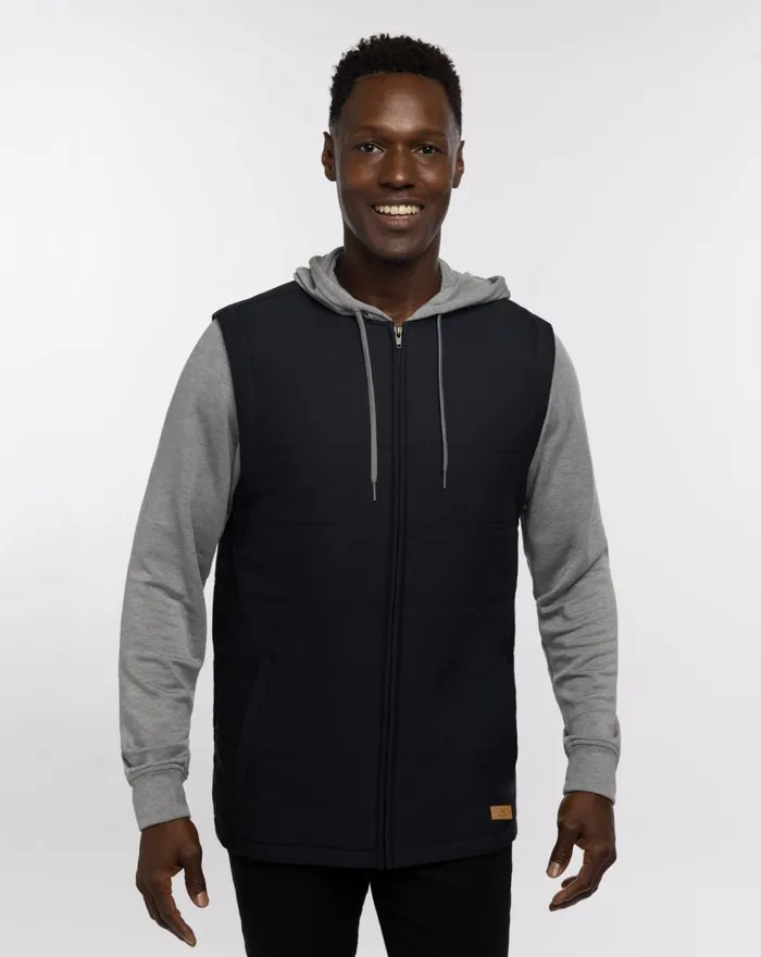 Men Jackets TravisMathew SCAVENGER FULL ZIP HOODIE Blackheather Grey