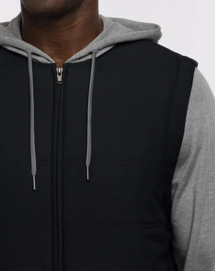 Men Jackets TravisMathew SCAVENGER FULL ZIP HOODIE Blackheather Grey