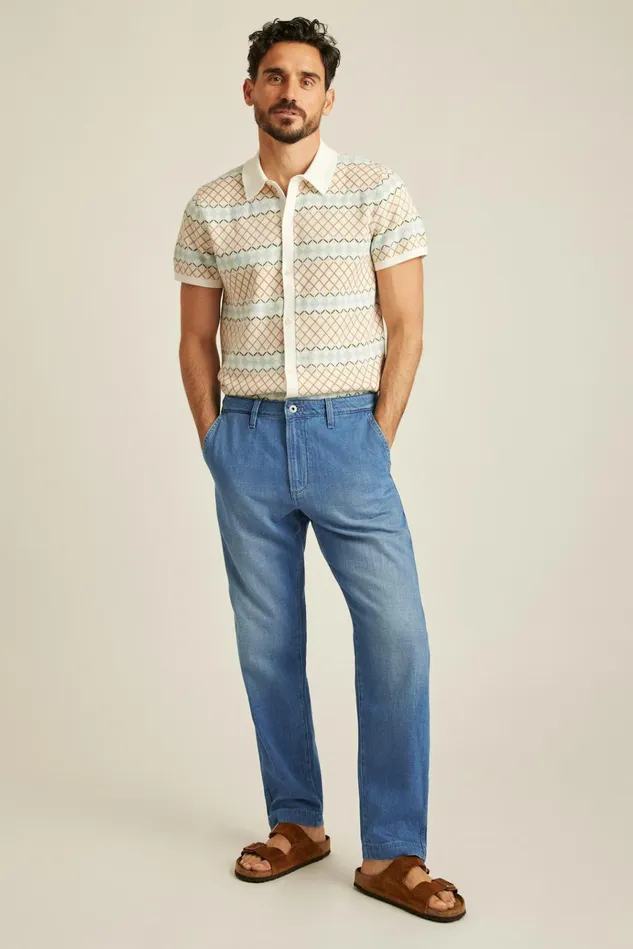 Men Jeans Bonobos Hemp Denim Chino Sand Dollar Wash