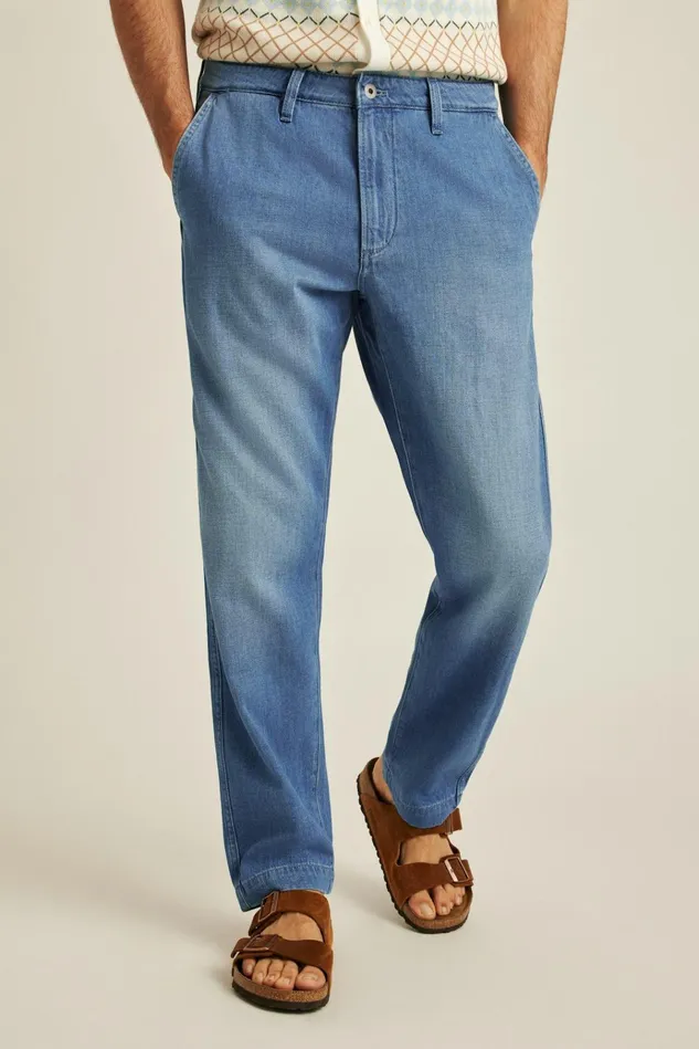 Men Jeans Bonobos Hemp Denim Chino Sand Dollar Wash