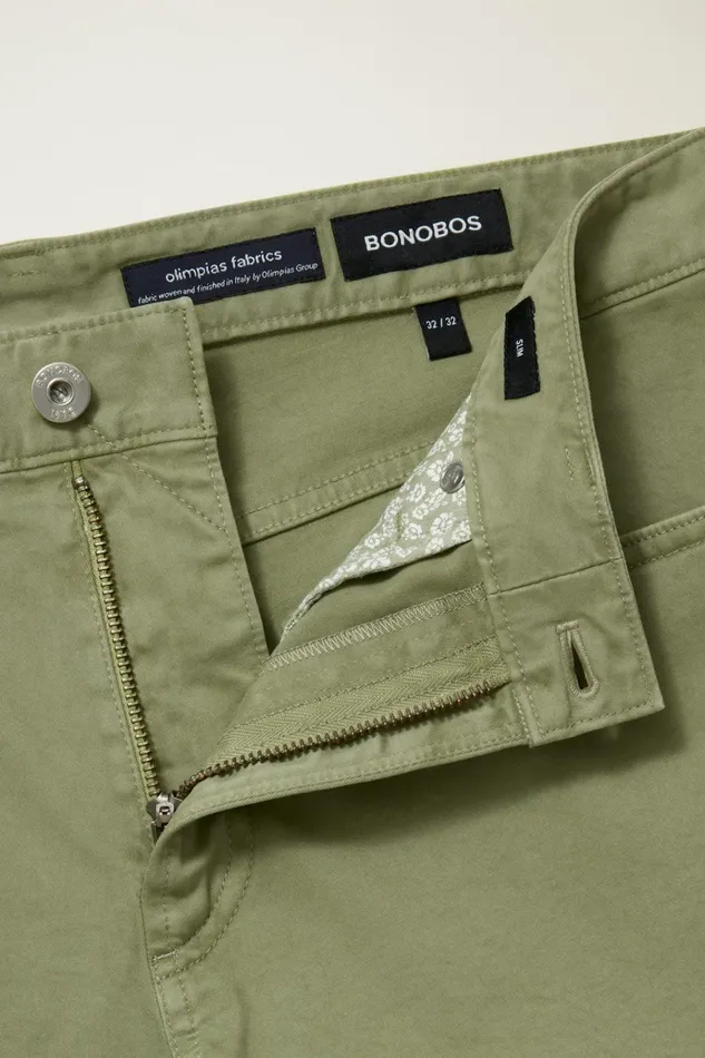 Men Jeans Bonobos Italian Brushed 5Pocket Pants Moss Green