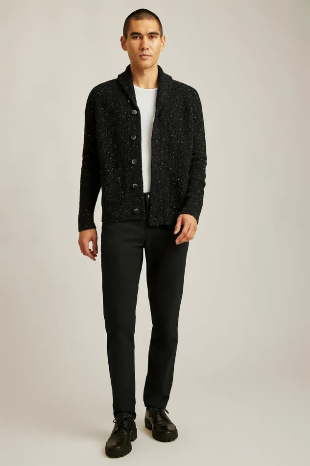 Men Jeans Bonobos Italian Textured Five Pocket Jet Black