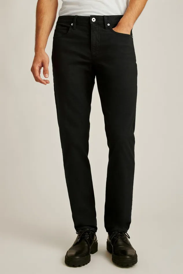 Men Jeans Bonobos Italian Textured Five Pocket Jet Black