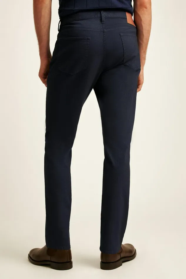 Men Jeans Bonobos Italian Textured Five Pocket Maritime Blue