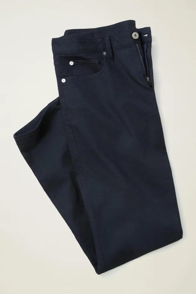 Men Jeans Bonobos Italian Textured Five Pocket Maritime Blue
