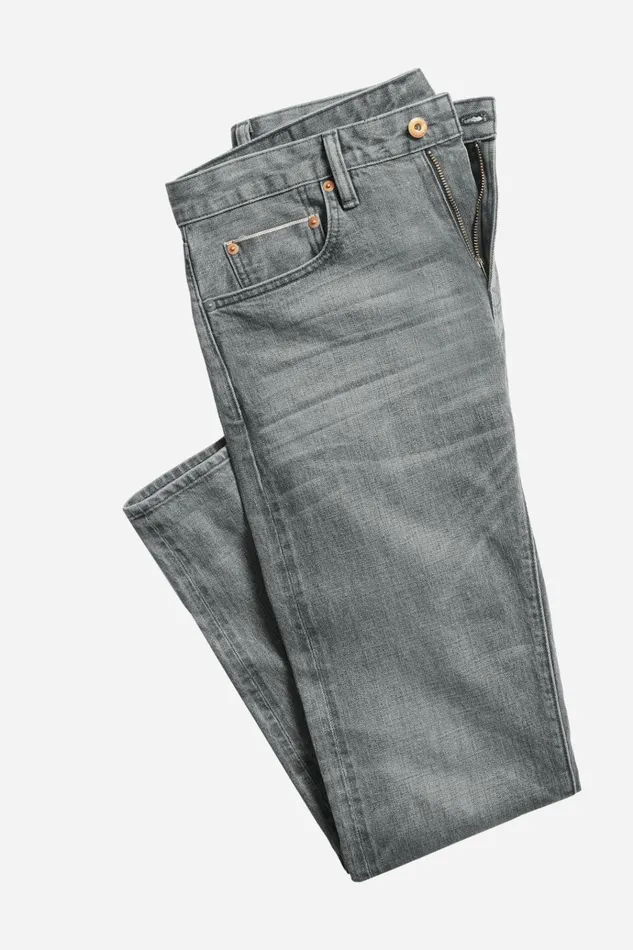 Men Jeans Bonobos Selvedge Stretch Jeans Silver