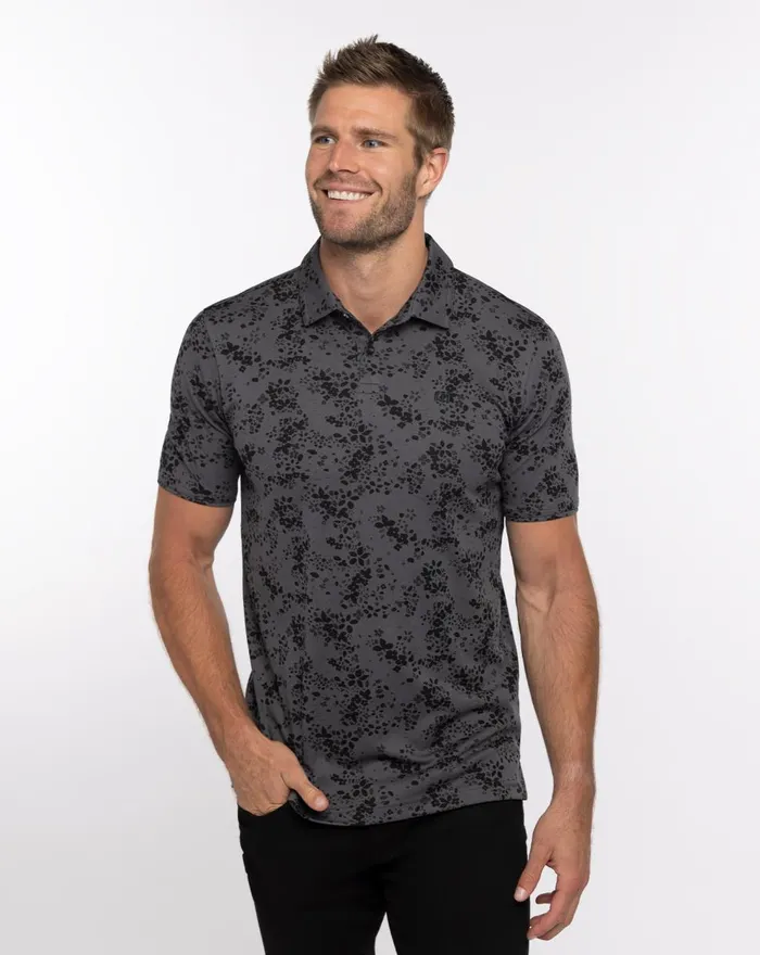 Men Polos TravisMathew A LITTLE SPICE POLO Heather Forged Iron