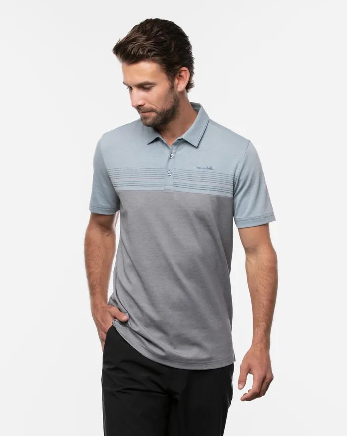 Men Polos TravisMathew A SOIREE SIGHT POLO Heather Federal Blue