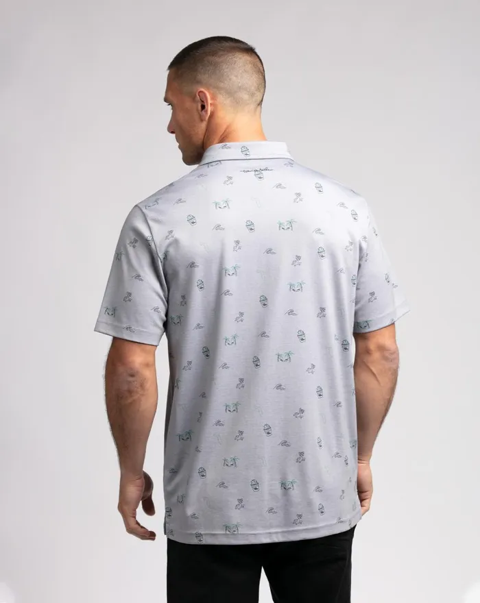 Men Polos TravisMathew AIRBOAT POLO Heather Quiet Shade
