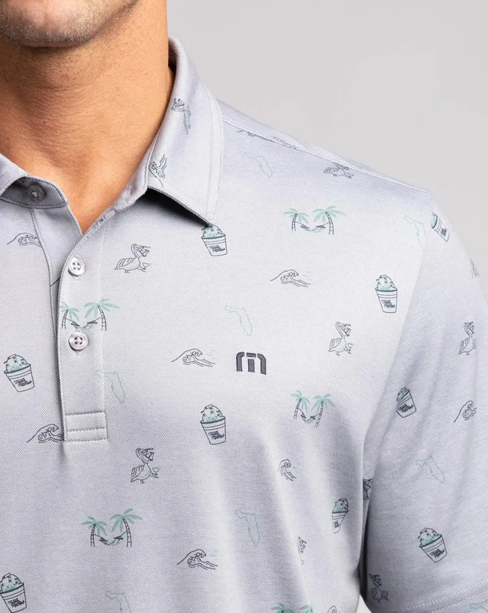 Men Polos TravisMathew AIRBOAT POLO Heather Quiet Shade