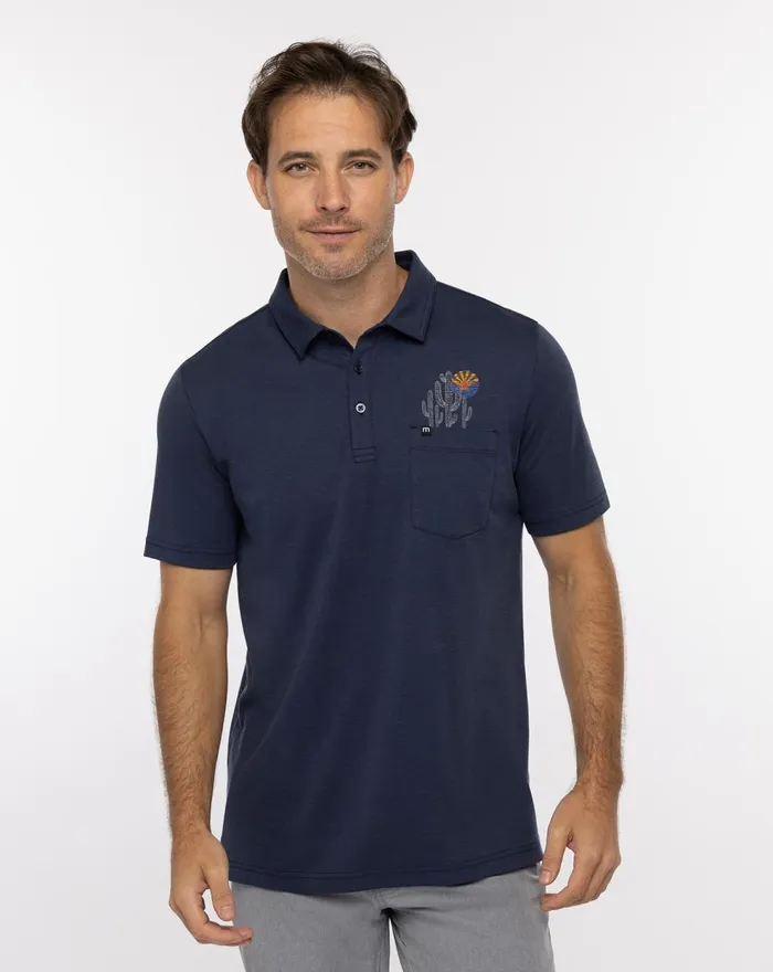 Men Polos TravisMathew ARAVAIPA POLO Mood Indigo