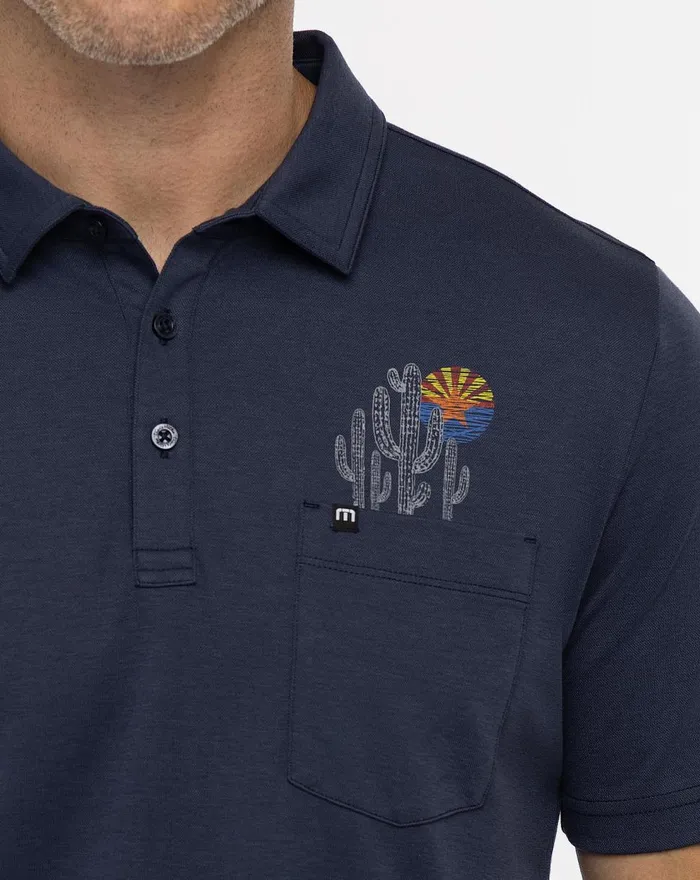 Men Polos TravisMathew ARAVAIPA POLO Mood Indigo