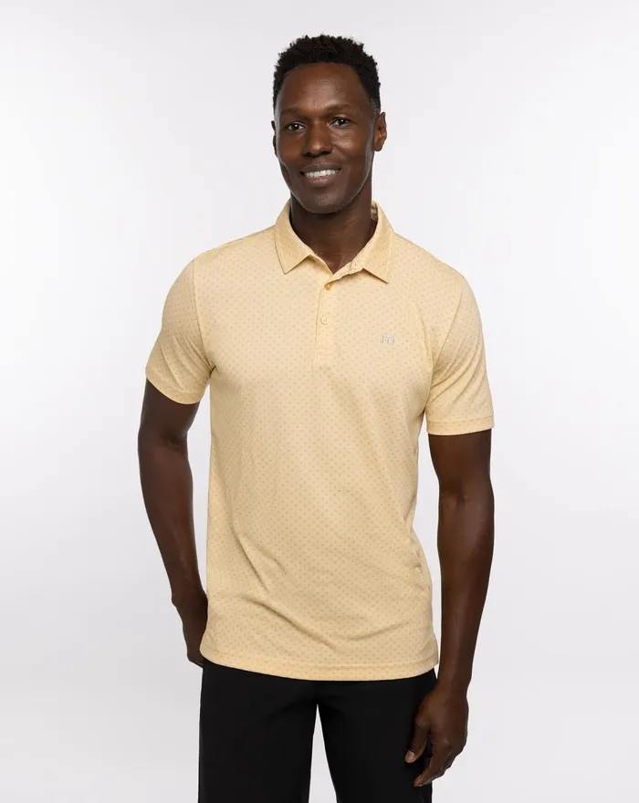Men Polos TravisMathew BAMBOO CALM POLO Heather Golden Cream