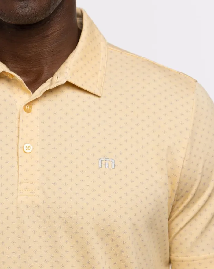Men Polos TravisMathew BAMBOO CALM POLO Heather Golden Cream
