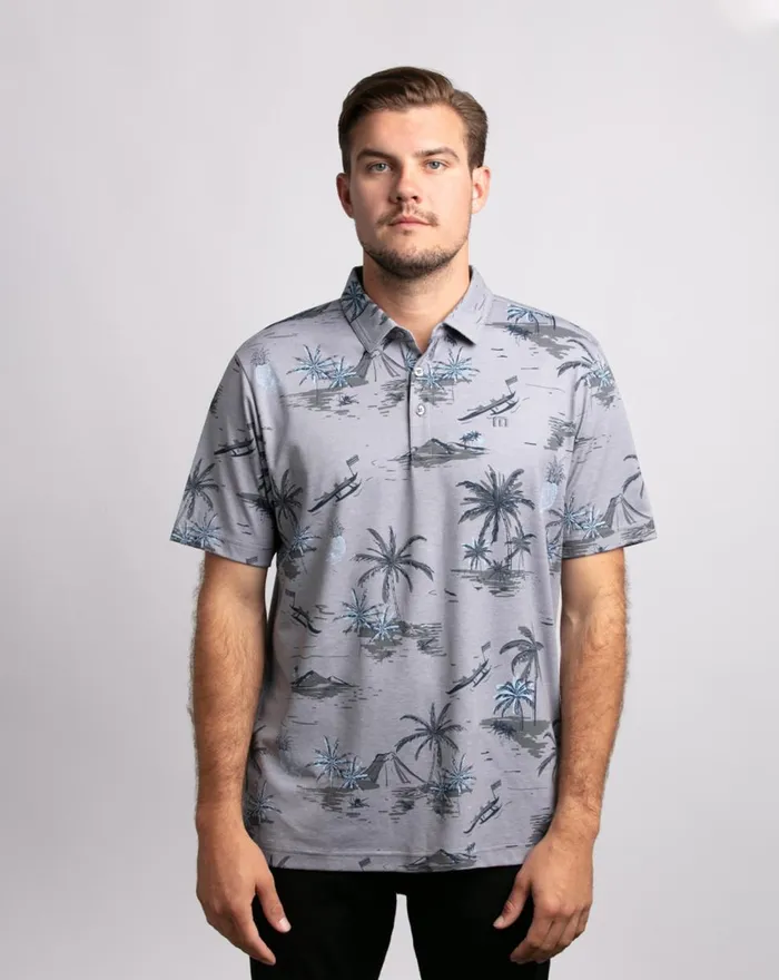 Men Polos TravisMathew BAY BREEZE POLO Heather Grey