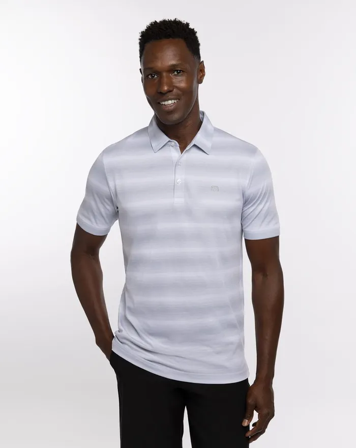 Men Polos TravisMathew BEACH CAMPING POLO Heather Light Grey