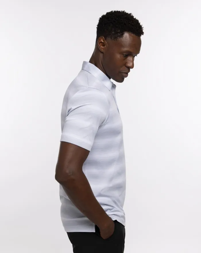 Men Polos TravisMathew BEACH CAMPING POLO Heather Light Grey Men Polos TravisMathew BEACH CAMPING POLO Heather Light Grey