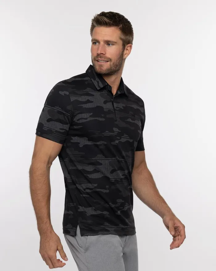 Men Polos TravisMathew BEACHSIDE STEALTH POLO Black