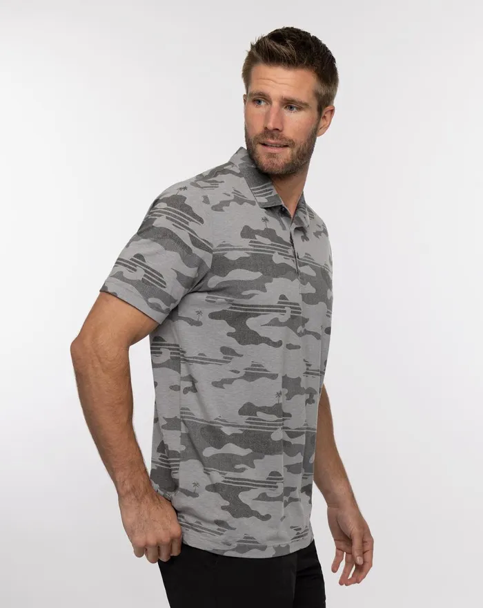 Men Polos TravisMathew BEACHSIDE STEALTH POLO Heather Grey