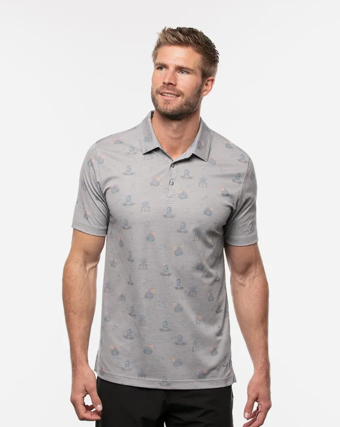 Men Polos TravisMathew BRICKTOWN POLO Heather Quiet Shade