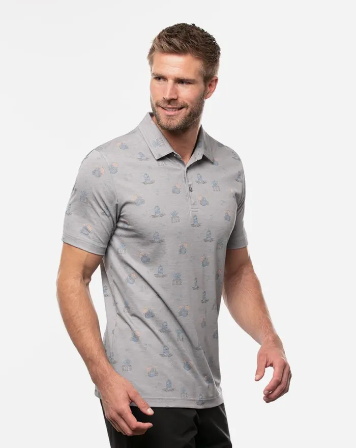 Men Polos TravisMathew BRICKTOWN POLO Heather Quiet Shade