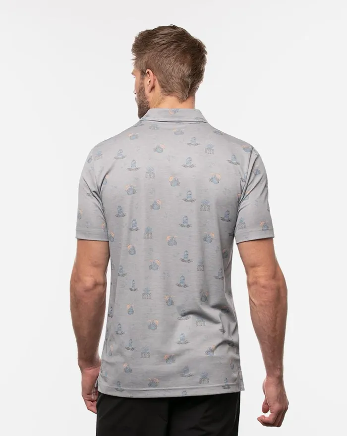 Men Polos TravisMathew BRICKTOWN POLO Heather Quiet Shade