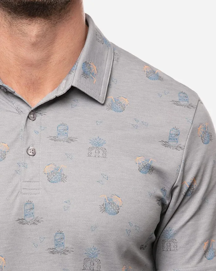 Men Polos TravisMathew BRICKTOWN POLO Heather Quiet Shade