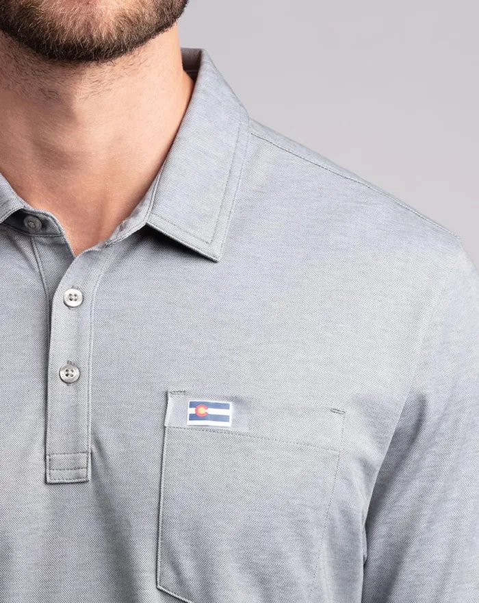 Men Polos TravisMathew BUNNY SLOPE POLO Heather Quiet Shade