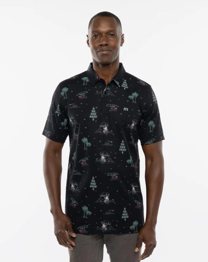 Men Polos TravisMathew CALIFORNIA CHRISTMAS POLO Black