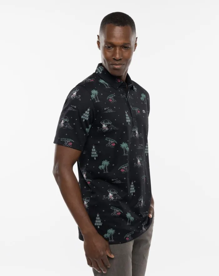 Men Polos TravisMathew CALIFORNIA CHRISTMAS POLO Black