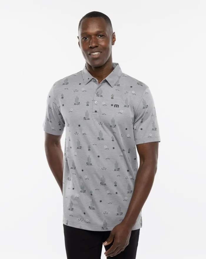 Men Polos TravisMathew CANDY SHORES POLO Heather Medium Grey