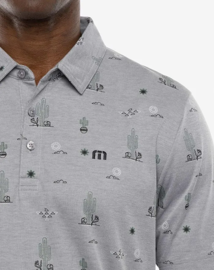 Men Polos TravisMathew CANDY SHORES POLO Heather Medium Grey