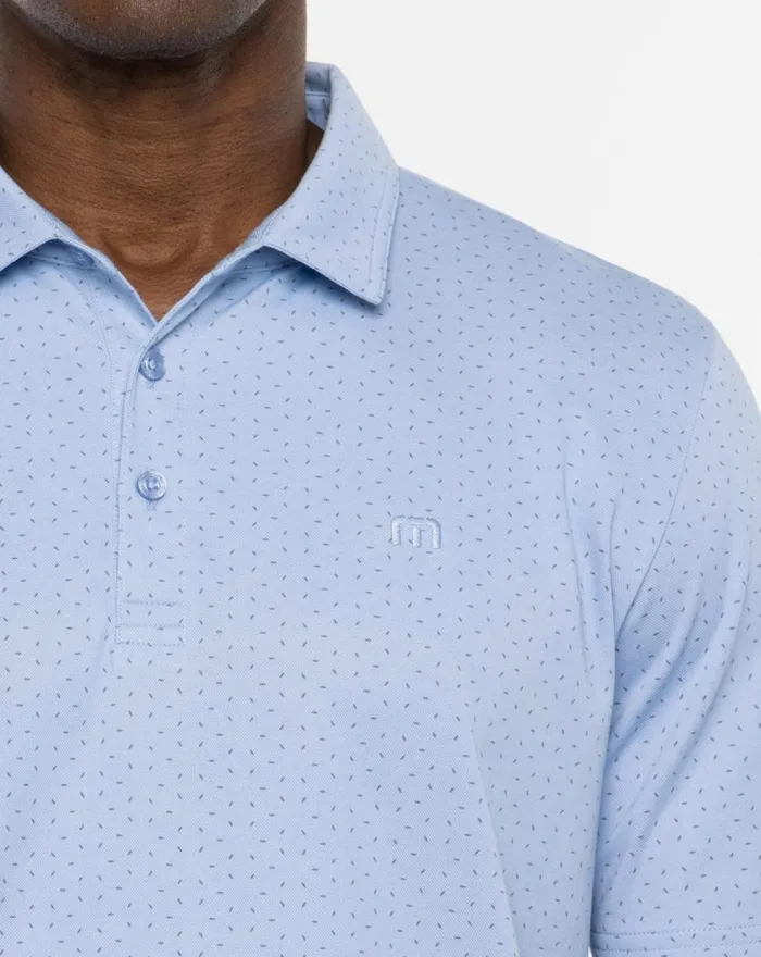 Men Polos TravisMathew CARNAVAL POLO Heather Bel Air Blue