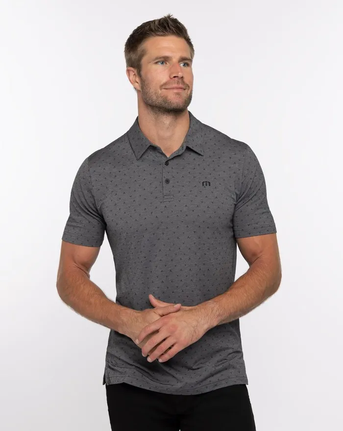 Men Polos TravisMathew CHANGE OF ADDRESS POLO Heather Dark Grey
