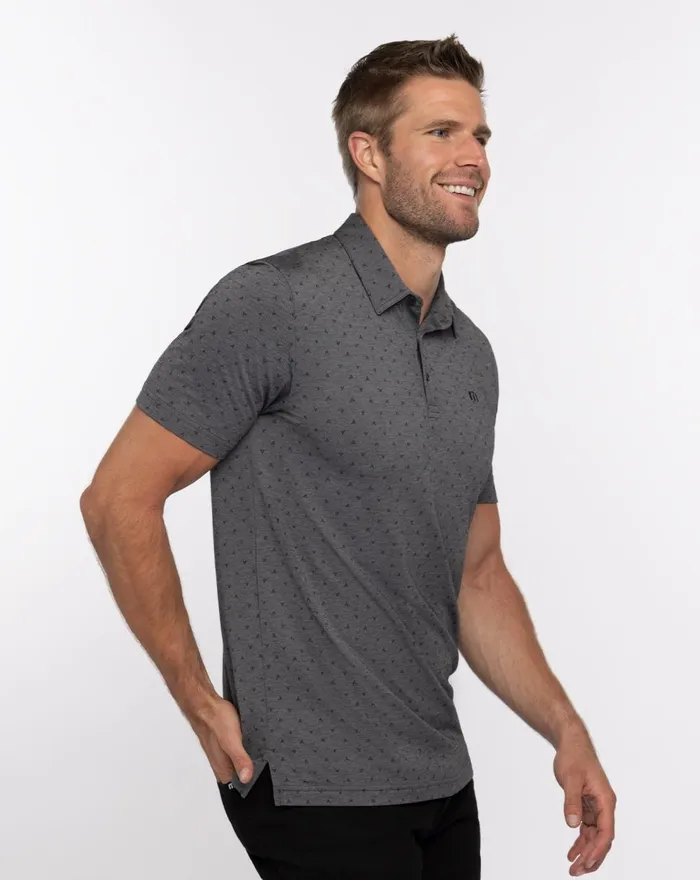Men Polos TravisMathew CHANGE OF ADDRESS POLO Heather Dark Grey