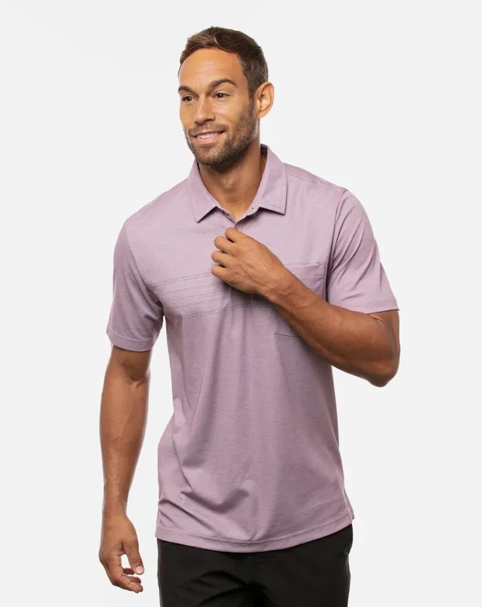 Men Polos TravisMathew CHILL AND GRILL POLO Heather Grapeade