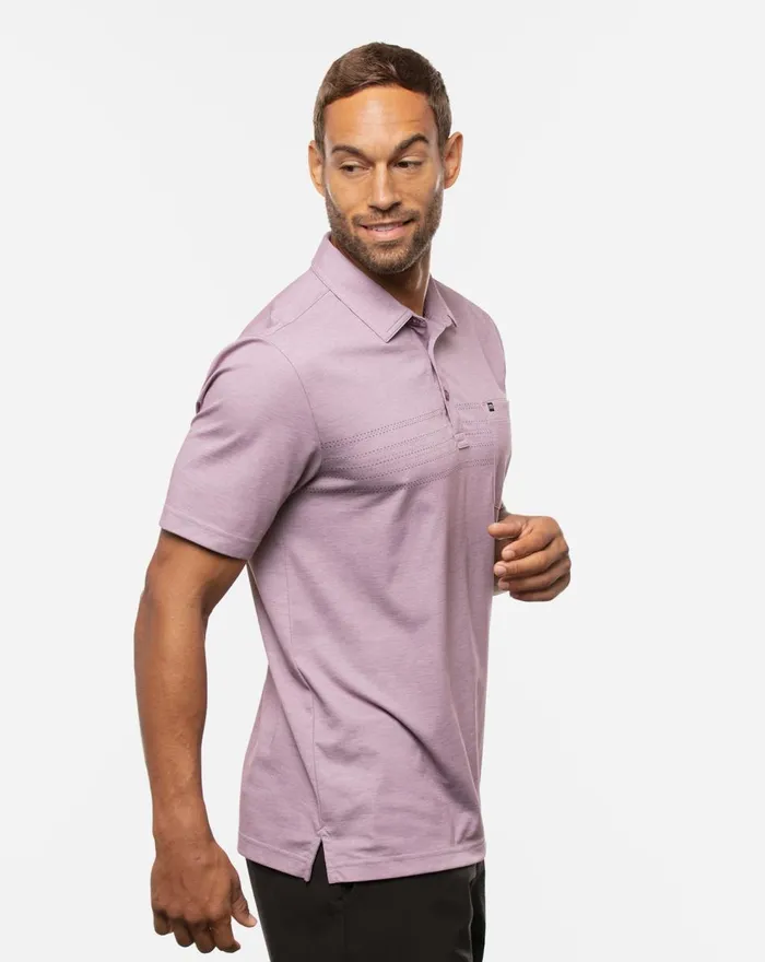 Men Polos TravisMathew CHILL AND GRILL POLO Heather Grapeade