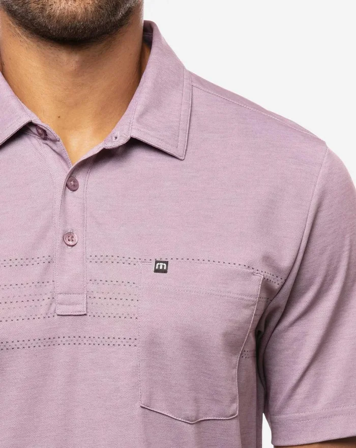 Men Polos TravisMathew CHILL AND GRILL POLO Heather Grapeade