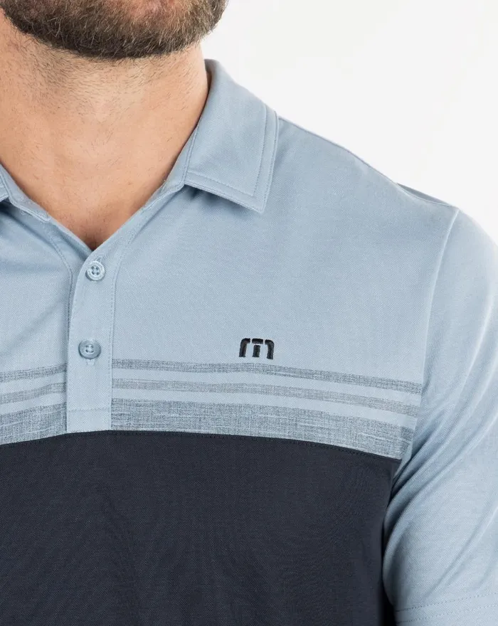 Men Polos TravisMathew CHOCK A BLOCK POLO Faded Denim