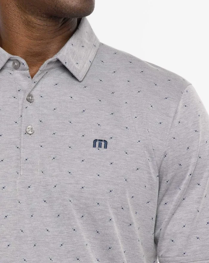 Men Polos TravisMathew CLIFF JUMPING POLO Heather Medium Grey