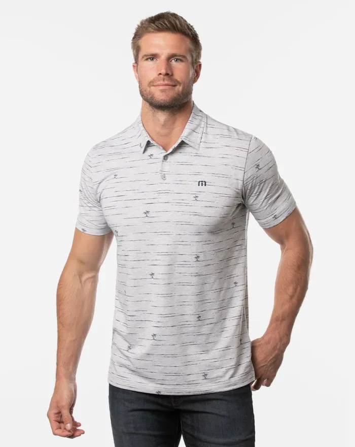 Men Polos TravisMathew DRAGGIN ANCHOR POLO Heather Light Grey