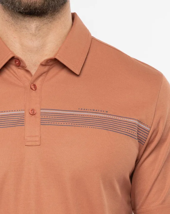 Men Polos TravisMathew DRY DOCK POLO Copper