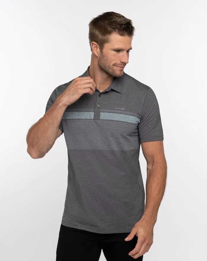Men Polos TravisMathew ENDLESS HORIZON POLO Heather Dark Grey