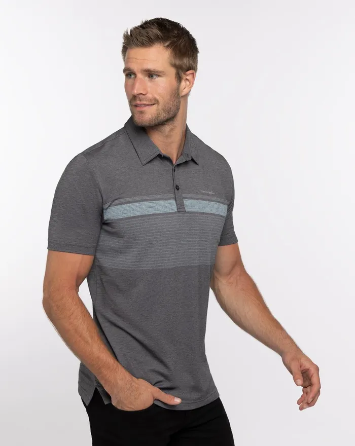 Men Polos TravisMathew ENDLESS HORIZON POLO Heather Dark Grey