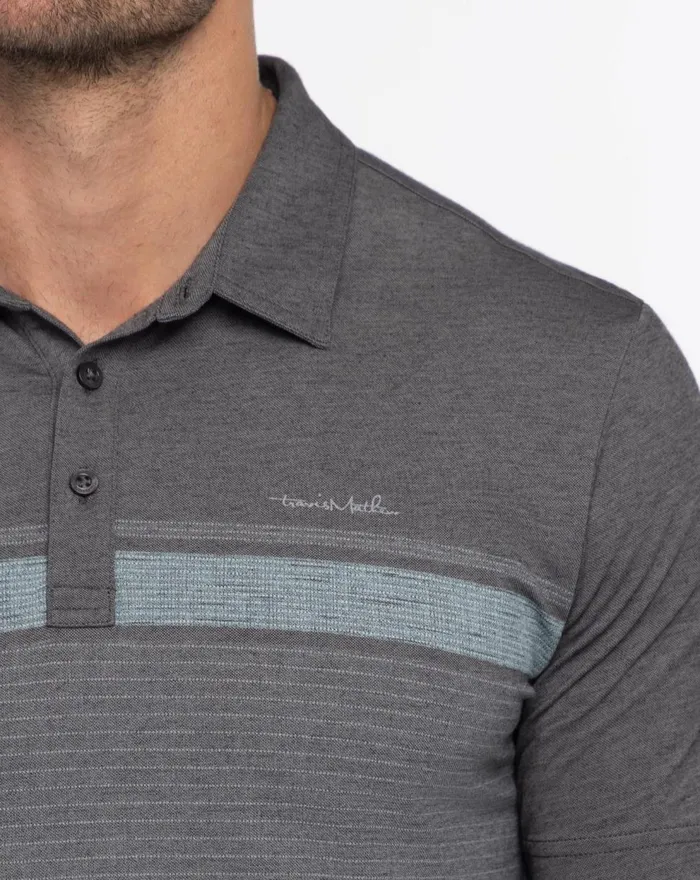 Men Polos TravisMathew ENDLESS HORIZON POLO Heather Dark Grey