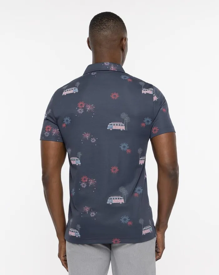Men Polos TravisMathew FIREWORK DISPLAY POLO Blue Nights