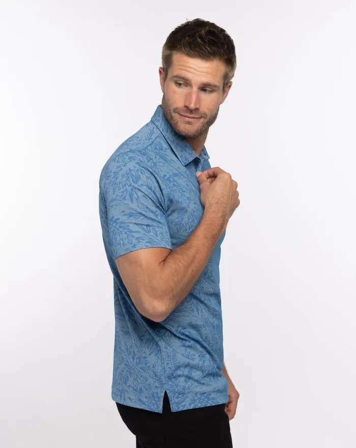 Men Polos TravisMathew FOREVER YOUNG POLO Heather Mid Blue
