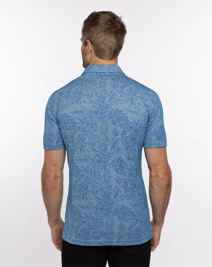 Men Polos TravisMathew FOREVER YOUNG POLO Heather Mid Blue